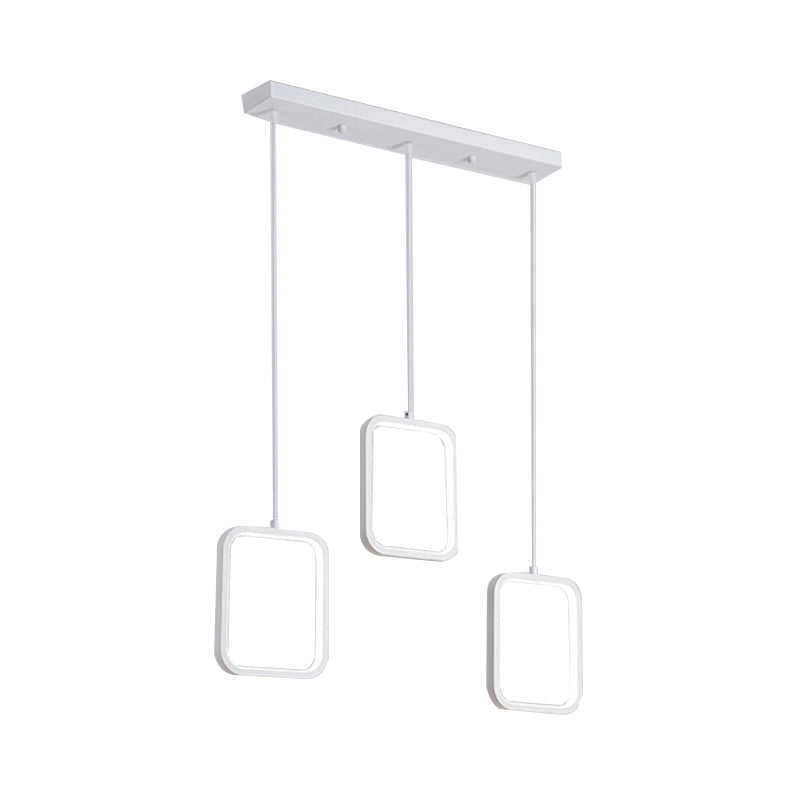 Plafonnier LED carré contemporain en acrylique noir/blanc - Éclairage chaud/blanc