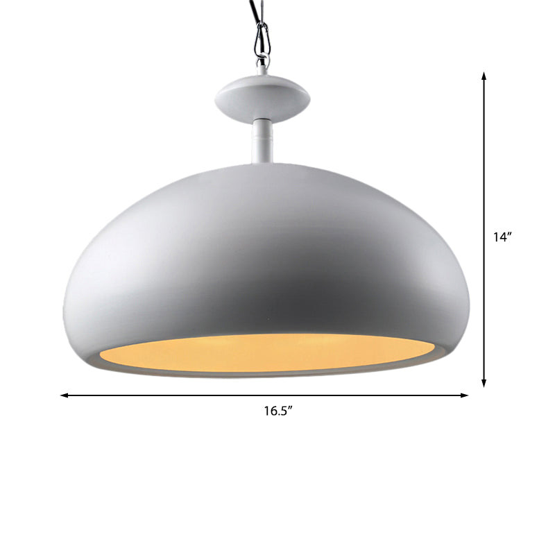 Nordic Style Metal Ceiling Pendant Light With Adjustable Chain - 11/16.5 W Bowl 1 Bulb Black/White