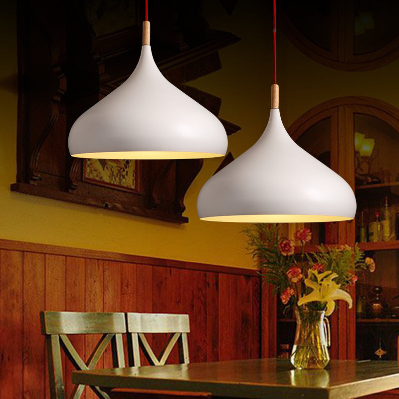 Dome Metallic Pendant Ceiling Lamp - Elegant 1 Head Hanging Light For Dining Room 12.5 Or 16.5 Width