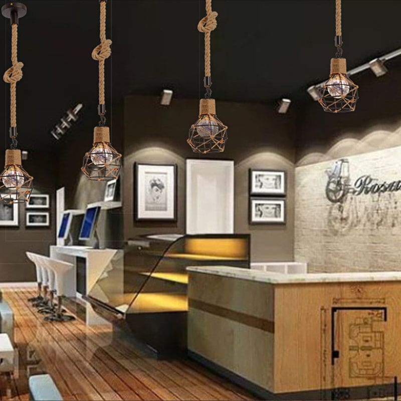 Plafonnier suspendu en forme de dôme pour restaurant de style campagnard
