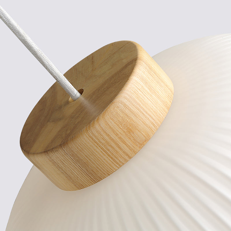 Modern Milk Glass Ribbed Cylinder Pendant Light - 5.5"/8"/12" - 1 Light White Ceiling Fixture for Restaurants