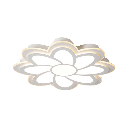Modern Flower Metal Ceiling Light With Led Acrylic Diffuser Warm/White 16.5/20.5/24.5 Dia