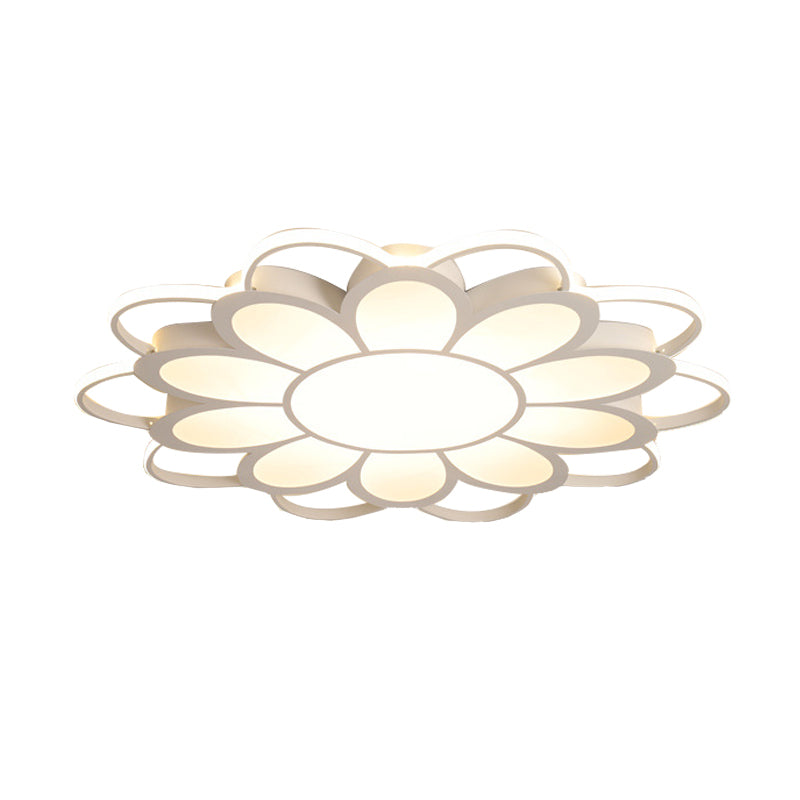 Contemporary LED Ceiling Light: 20.5"/27"/31.5" Dia, White Metal Flush Mount Fixture for Living Room (Warm/White)