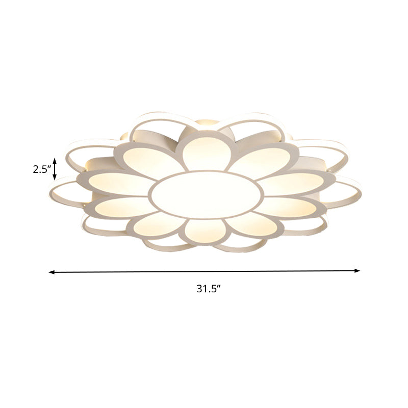 Contemporary LED Ceiling Light: 20.5"/27"/31.5" Dia, White Metal Flush Mount Fixture for Living Room (Warm/White)
