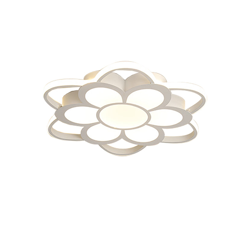Contemporary LED Ceiling Light: 20.5"/27"/31.5" Dia, White Metal Flush Mount Fixture for Living Room (Warm/White)