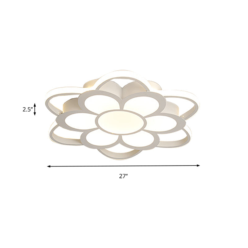 Contemporary LED Ceiling Light: 20.5"/27"/31.5" Dia, White Metal Flush Mount Fixture for Living Room (Warm/White)