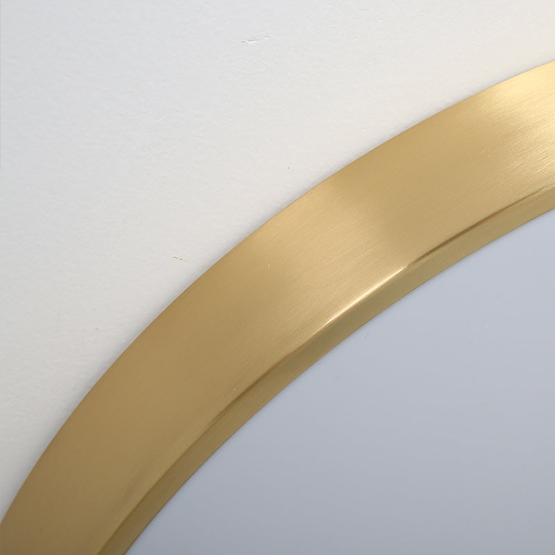 Ultra Thin Modern Brass LED Flush Mount Light, 12"/16"/19.5" Dia, Acrylic Diffuser, Warm/White, for Bedroom Ceilings