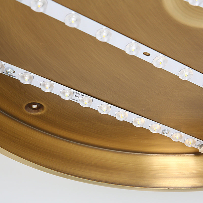 Ultra Thin Modern Brass LED Flush Mount Light, 12"/16"/19.5" Dia, Acrylic Diffuser, Warm/White, for Bedroom Ceilings