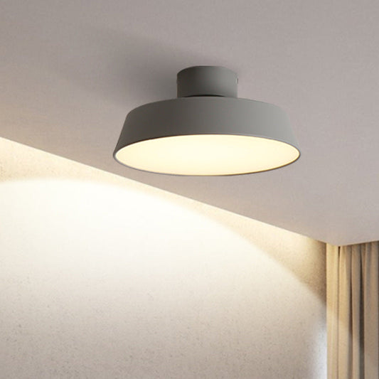 Modern Barn Semi Mount Lighting: Rotatable Ceiling Light Fixture with White/Green Acrylic Diffuser