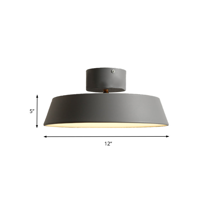 Modern Barn Semi Mount Lighting: Rotatable Ceiling Light Fixture with White/Green Acrylic Diffuser