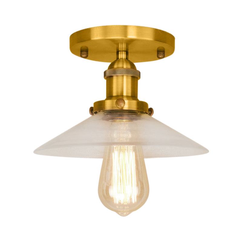 Luminaire de cuisine semi-encastré en verre dépoli - 1 ampoule en noir/laiton/cuivre