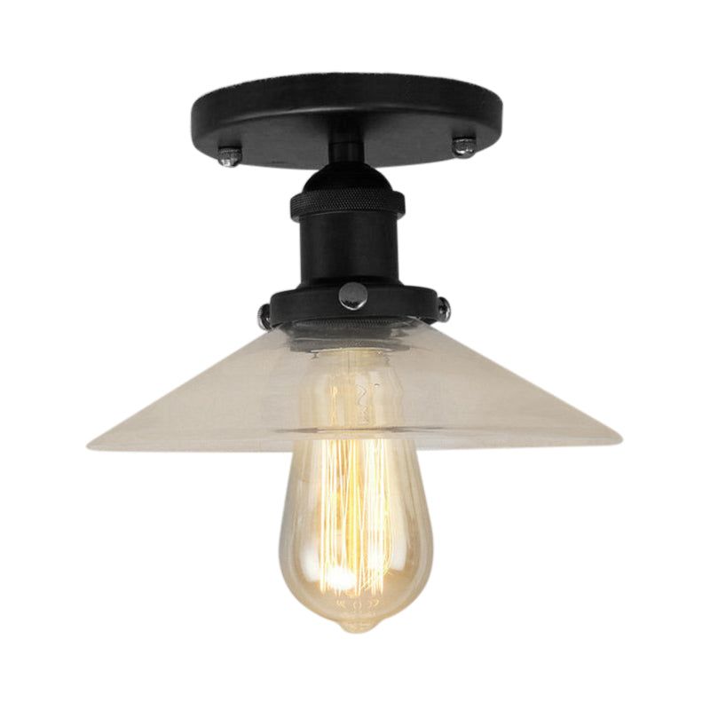 Luminaire de cuisine semi-encastré en verre dépoli - 1 ampoule en noir/laiton/cuivre