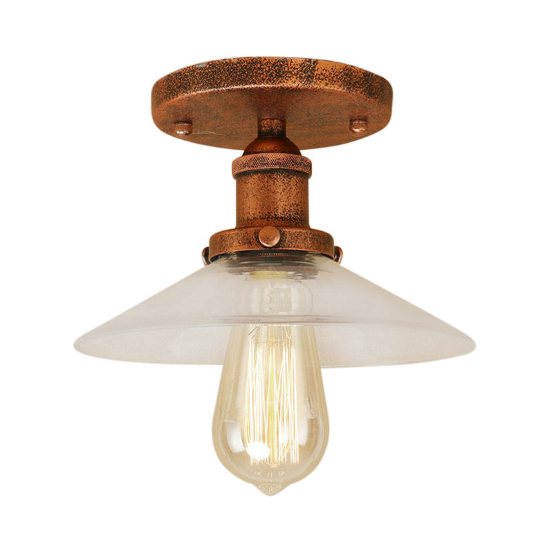 Luminaire de cuisine semi-encastré en verre dépoli - 1 ampoule en noir/laiton/cuivre