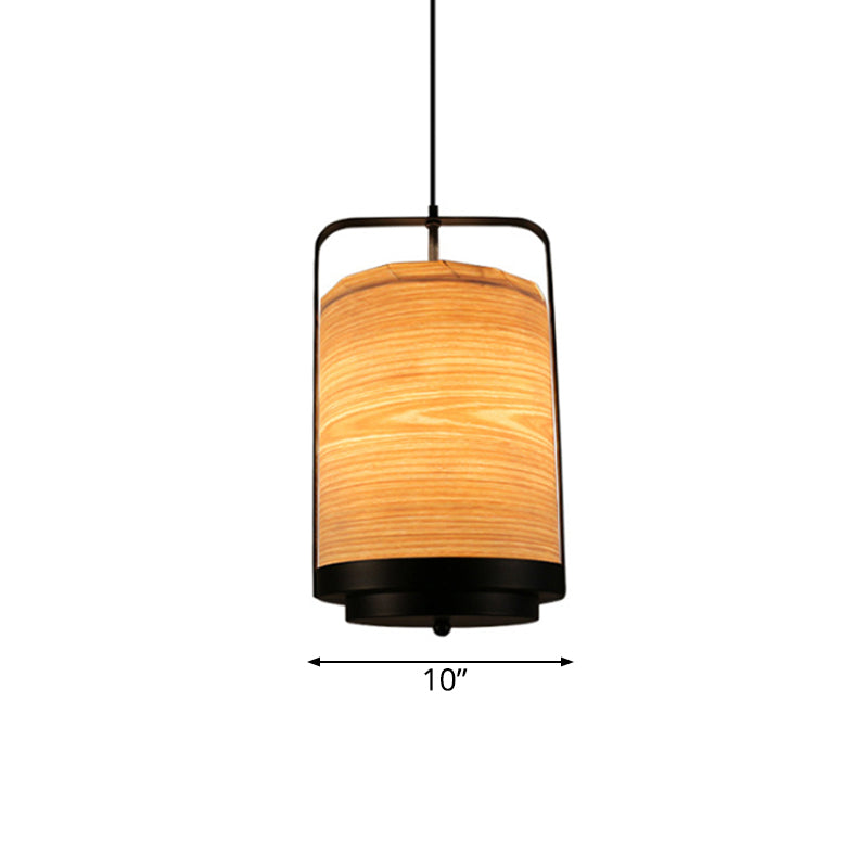 Modern Cylindrical Pendant Lamp 1 Light - Fabric, White/Red/Green - Dining Room Hanging Fixture