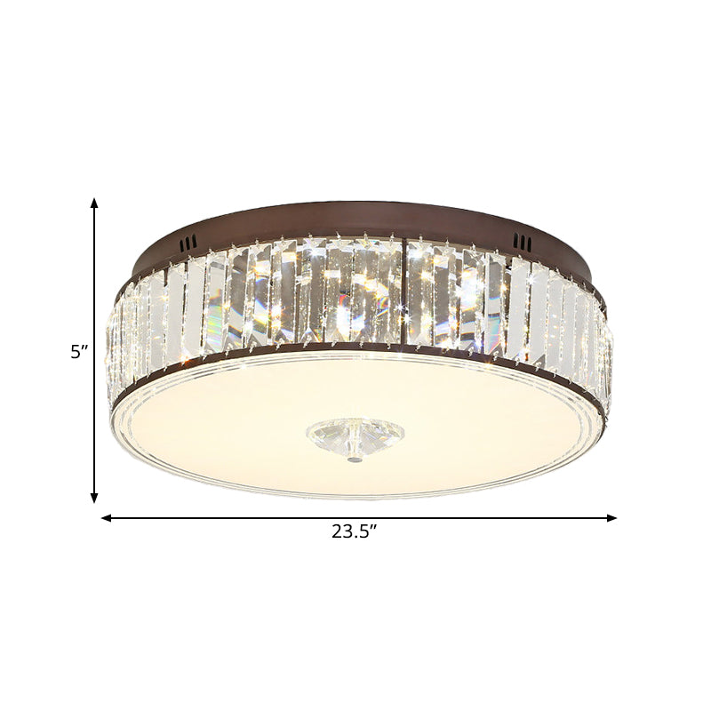 Contemporary Clear Crystal LED Flush Mount Ceiling Lamp - 19.5"/23.5" Wide