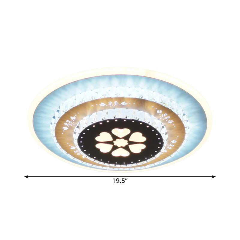 LED Flush Mount Ceiling Light - Crystal White Gardenia/Loving Heart/Windmill Design for Bedroom