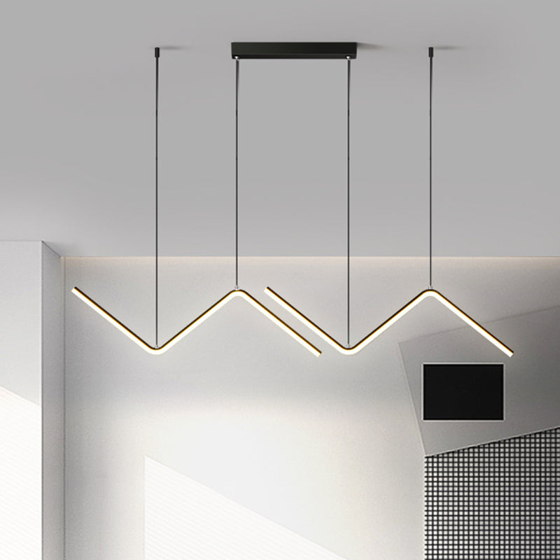 Metal Multi-Pendant Black/Gold LED Ceiling Light in Warm/White