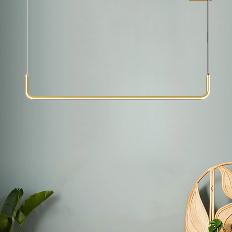 Metal Shade LED Ceiling Light - Simple & Stylish Pendant in Warm/White Light, 35.5"/47" Long