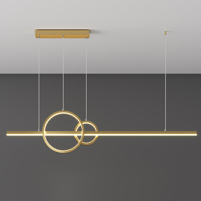 Modern Black/Gold Metallic LED Multi-Pendant Chandelier with Warm/White Light