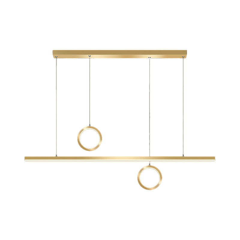 Linear Metal LED Chandelier with Multiple Hanging Lights in Black/Gold, Warm/White