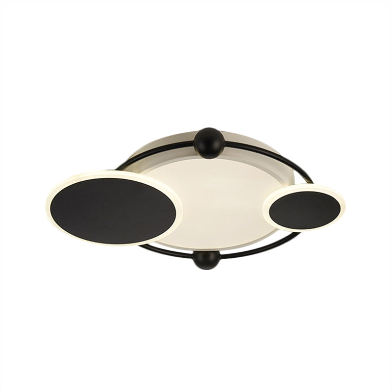 Modernist Black and Gold LED Flush Mount Ceiling Light in Warm/White, 19.5"/23.5" Diameter
