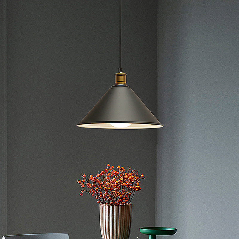 Modern Conical Metal Ceiling Pendant Light In Orange And Yellow/Yellow - 12/14 Width