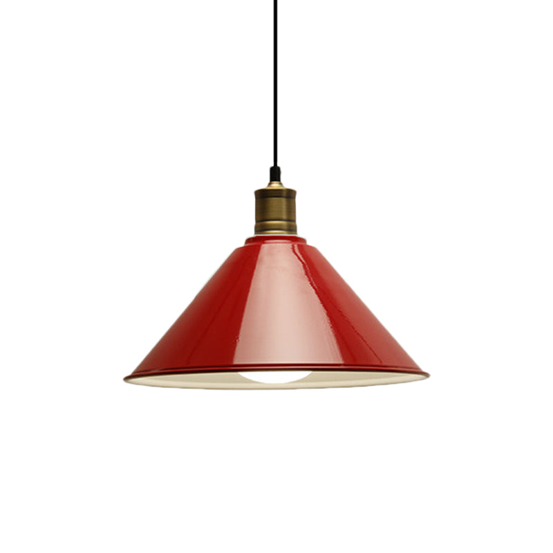 Modern Conical Metal Ceiling Pendant Light In Orange And Yellow/Yellow - 12/14 Width