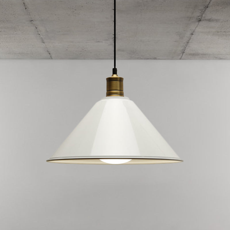 Modern Conical Metal Ceiling Pendant Light In Orange And Yellow/Yellow - 12/14 Width White / 12