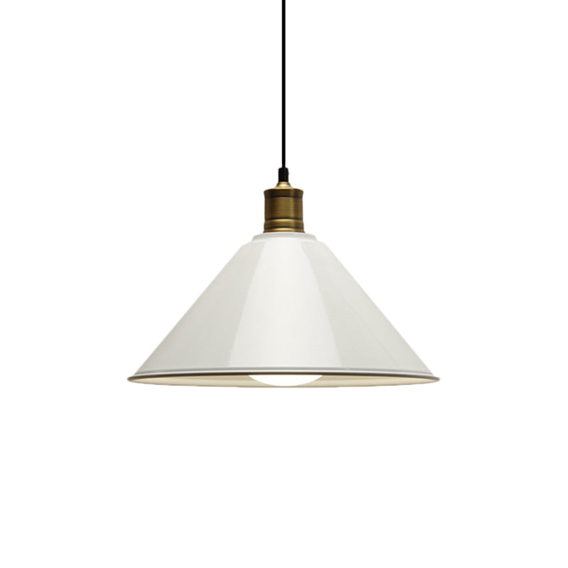 Modernist Conical Metal Ceiling Pendant Light - Orange/Yellow, 12"/14" Width