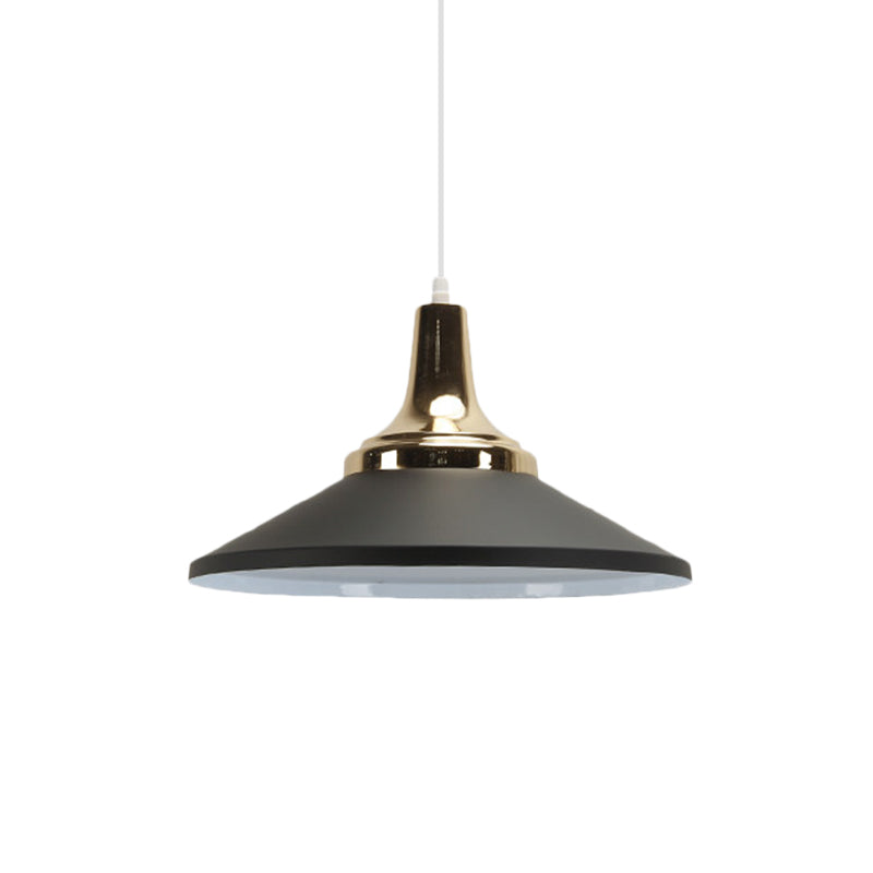 Retro Style 1-Head Pendant Light Fixture: Blue/Green Metallic Cone Shade Hanging Lamp For Bedside