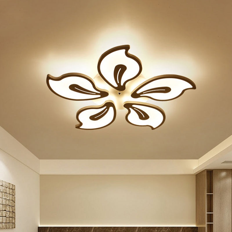 Plafonnier moderne en acrylique Bauhinia avec luminaire LED 3/5/9 en blanc chaud/naturel
