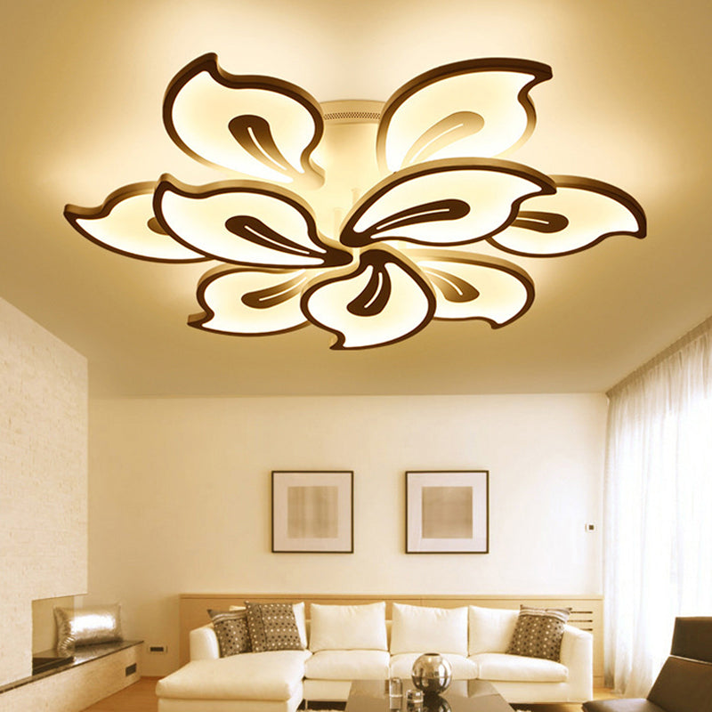 Plafonnier moderne en acrylique Bauhinia avec luminaire LED 3/5/9 en blanc chaud/naturel