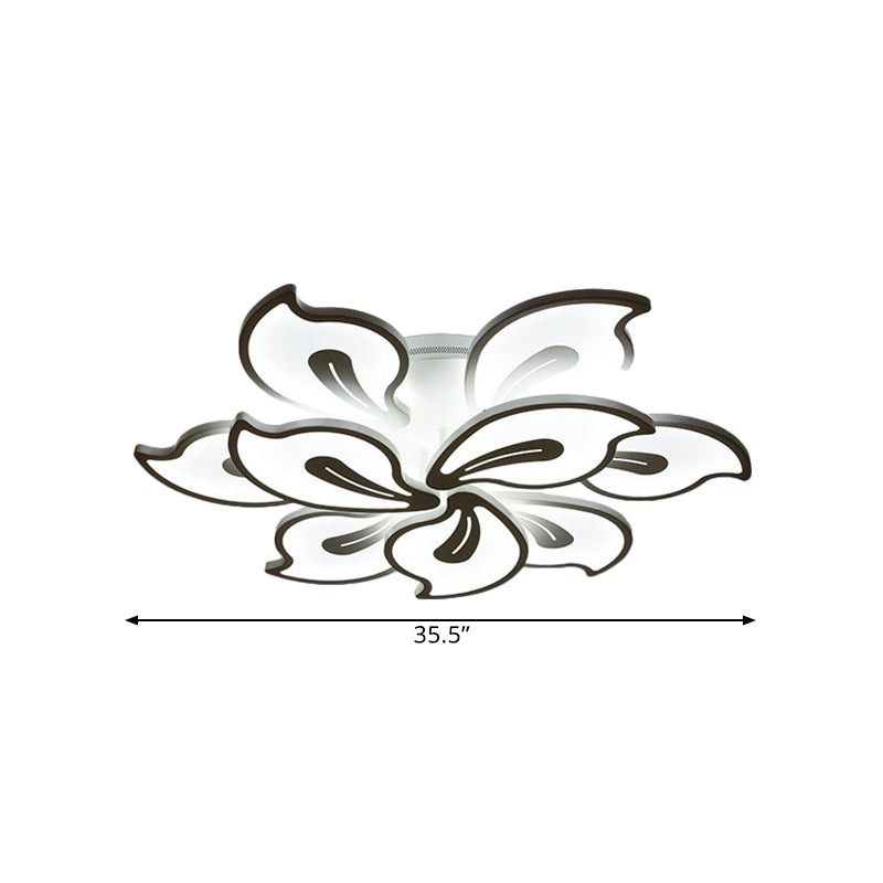 Plafonnier moderne en acrylique Bauhinia avec luminaire LED 3/5/9 en blanc chaud/naturel