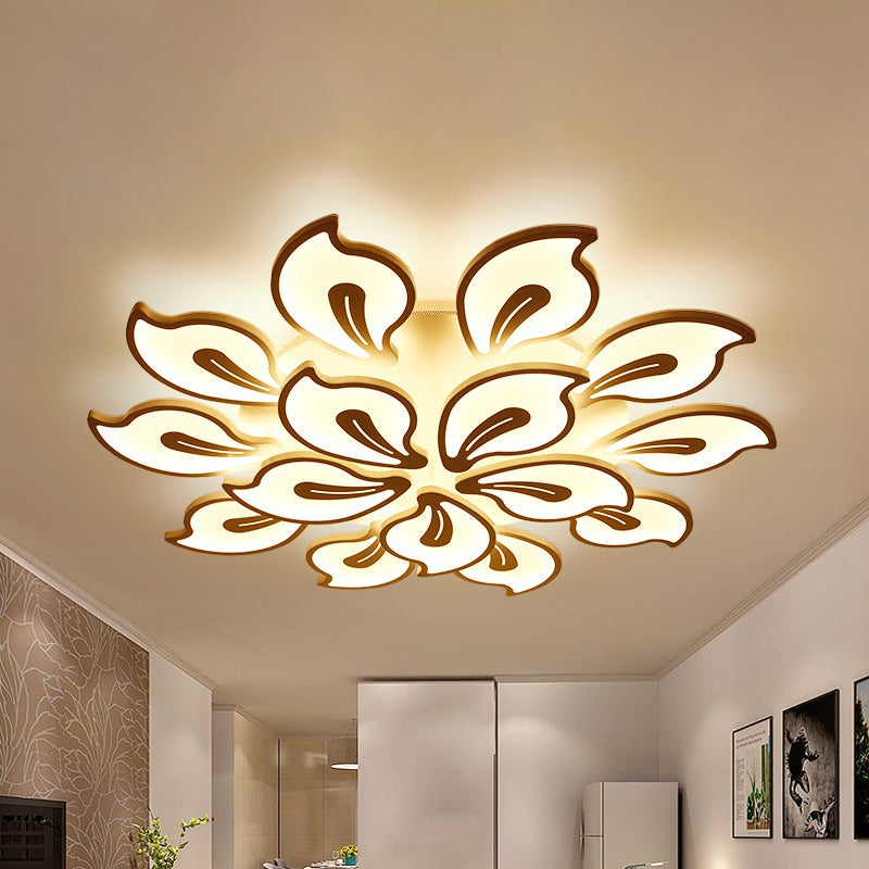 Plafonnier moderne en acrylique Bauhinia avec luminaire LED 3/5/9 en blanc chaud/naturel
