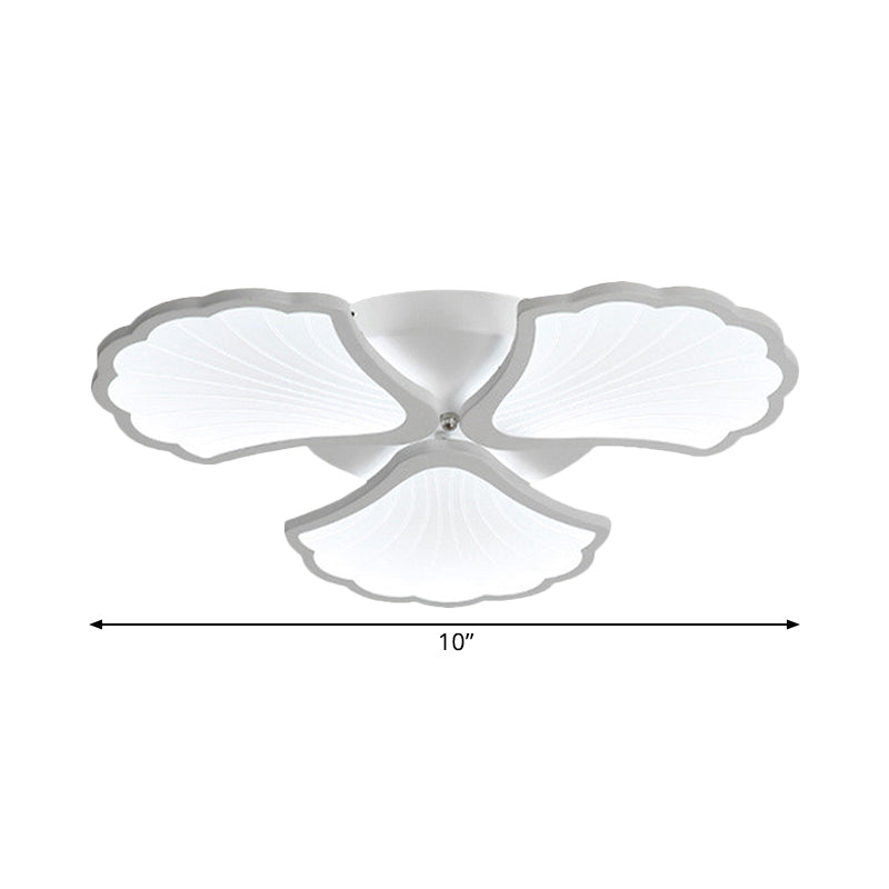Plafonnier LED 3/5/9 lumières avec abat-jour en acrylique en forme de feuille de ginkgo - Luminaire blanc à lumière chaude/blanche/naturelle - pour salon