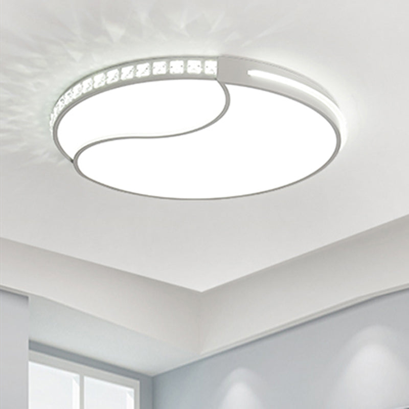 Crystal Circular Flush Mount LED Ceiling Light Fixture - 16.5"/20.5"/24.5" Wide - Contemporary Warm/White Light