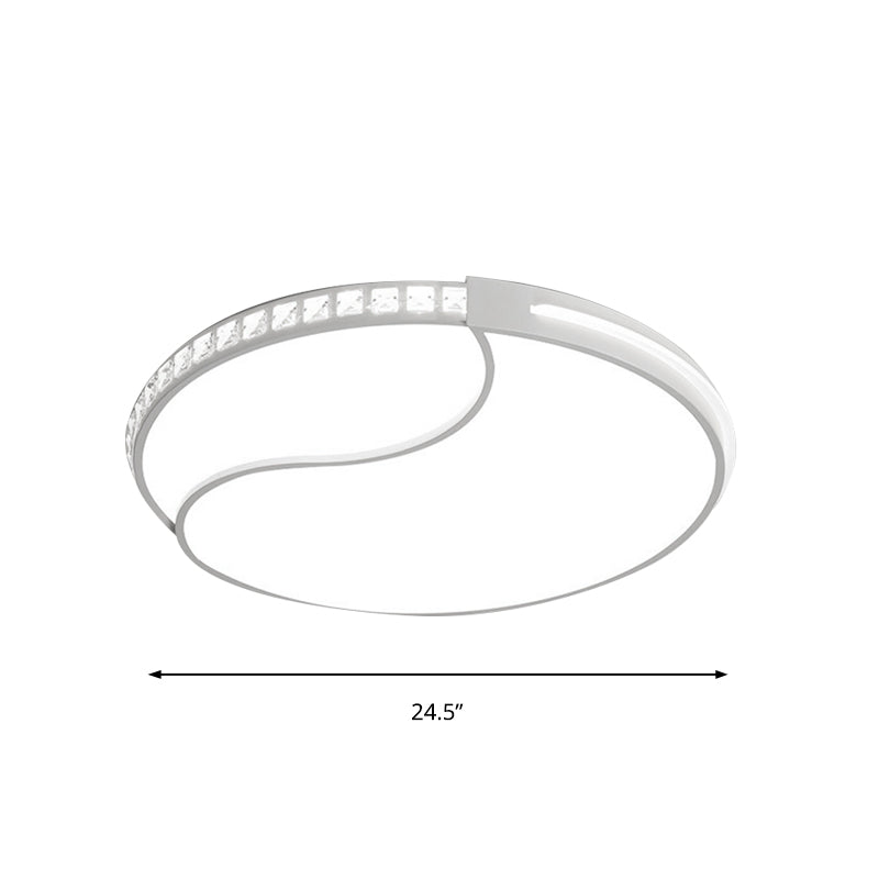 Crystal Circular Flush Mount LED Ceiling Light Fixture - 16.5"/20.5"/24.5" Wide - Contemporary Warm/White Light