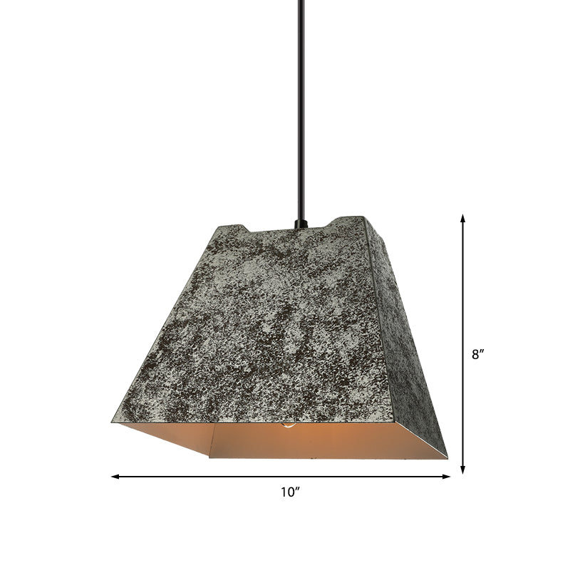 Industrial Style Iron Pendant Light Fixture - 4-Light Aged Black Shade - Indoor Hanging Lighting
