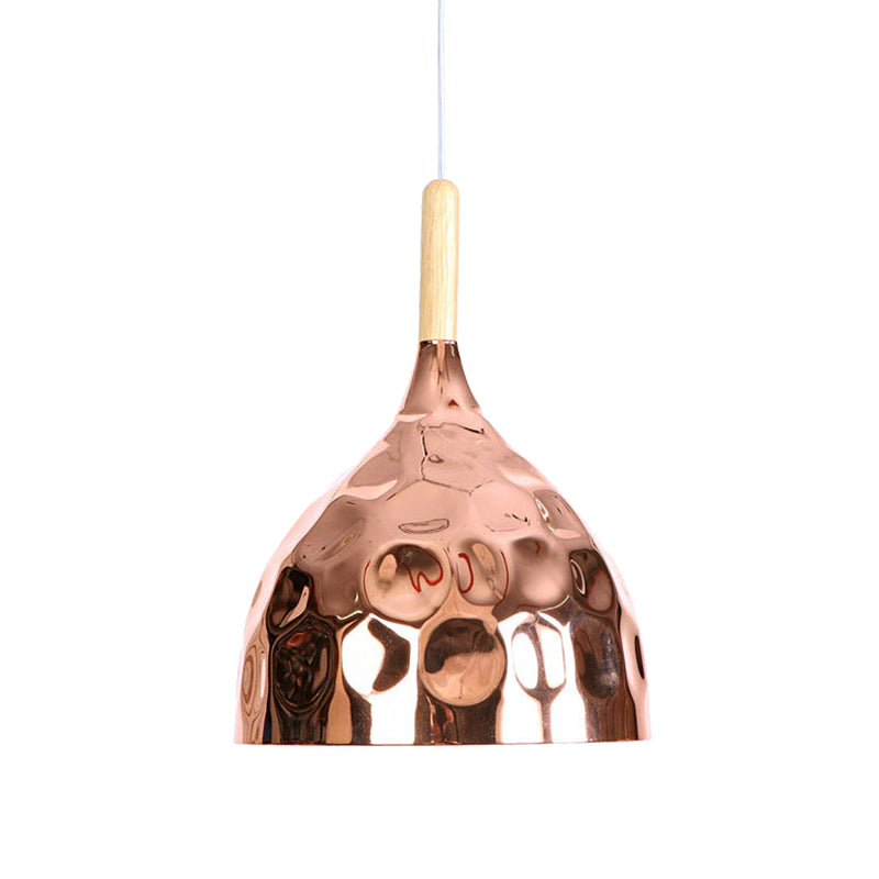Retro Style Rose Gold Dome Pendant Light for Dining Table