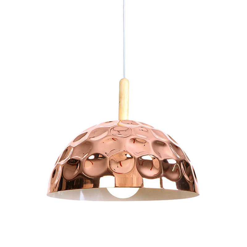 Retro Style Rose Gold Dome Pendant Light for Dining Table