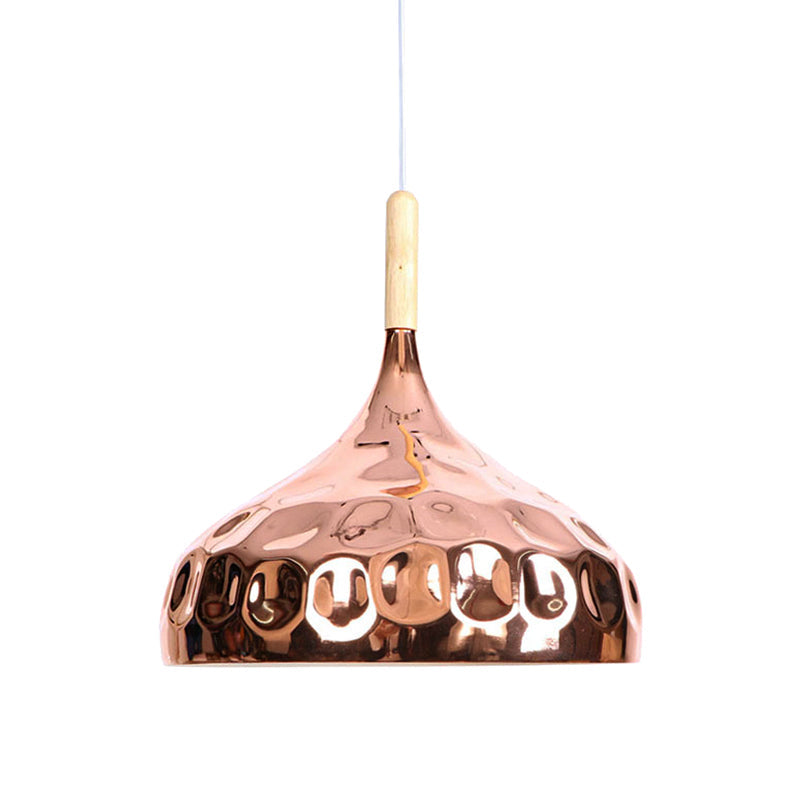 Retro Style Rose Gold Dome Pendant Light for Dining Table