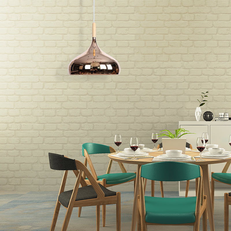 Modern Pendant Light In Metallic Chrome/Gold/Rose Gold For Dining Table