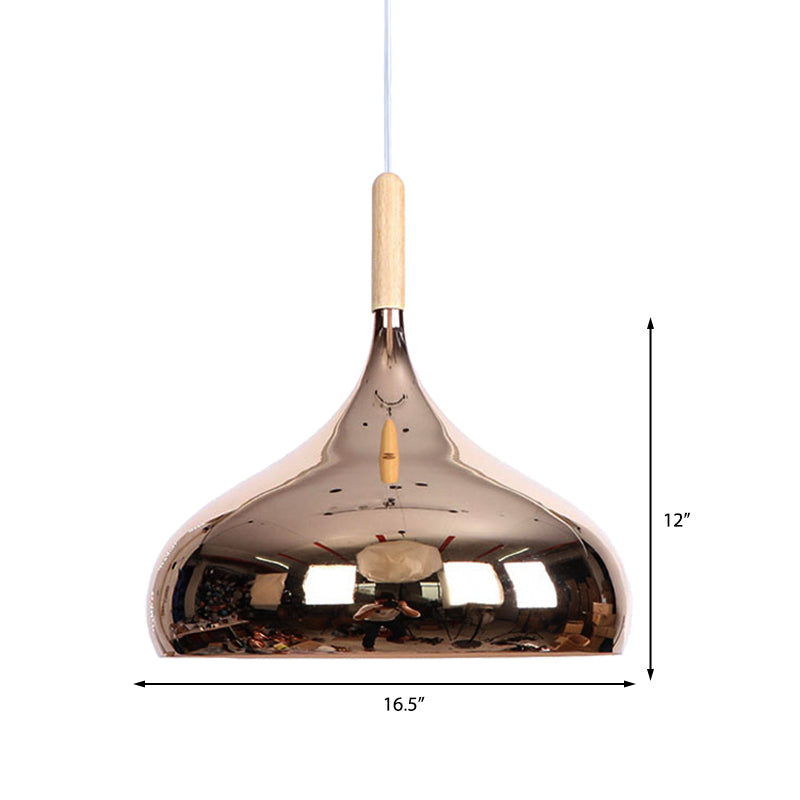 Modern Pendant Light In Metallic Chrome/Gold/Rose Gold For Dining Table