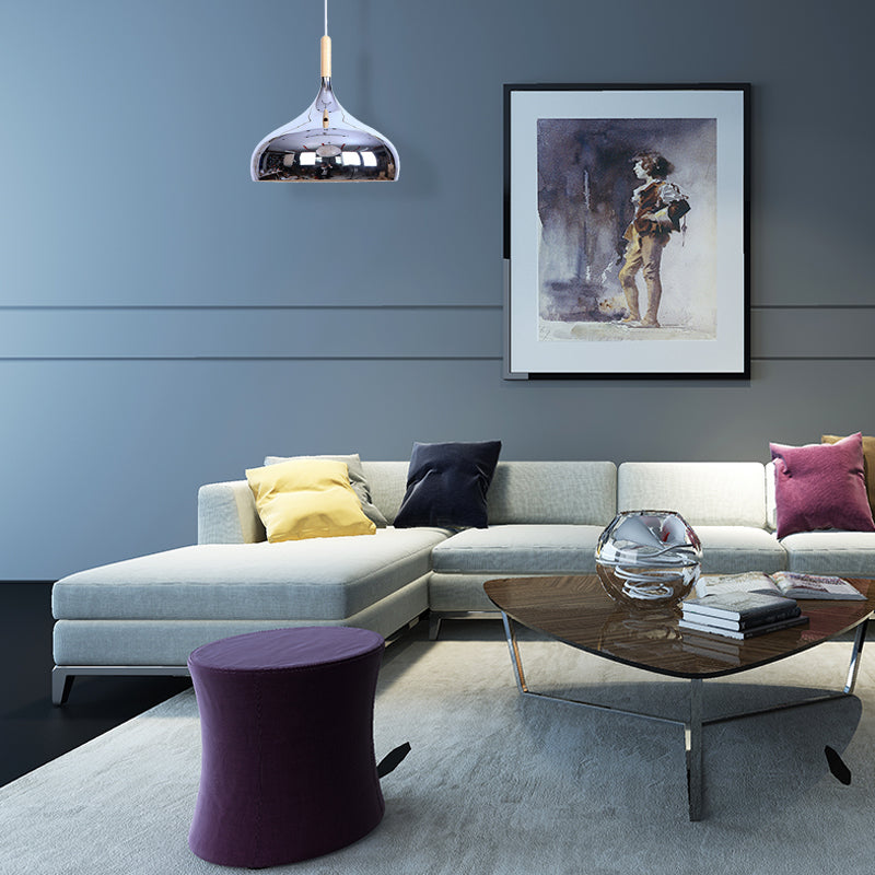 Modernist Pendant Lighting: Stylish Chrome/Gold/Rose Gold Metallic Suspended Light for Dining Table