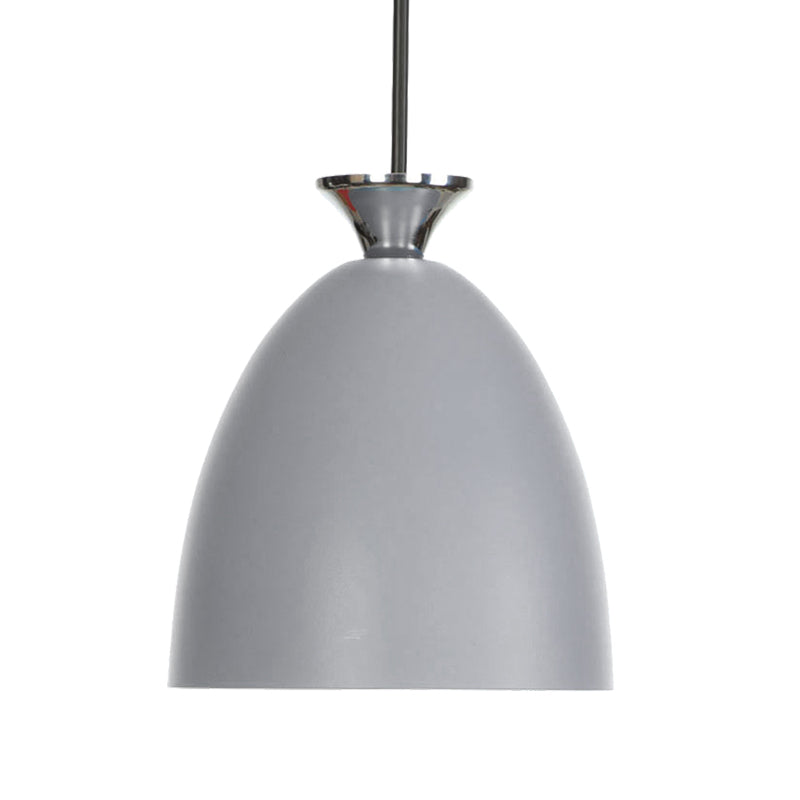 Macaron Metallic Pendant Lamp - Blue/Gray with Adjustable Cord for Bedside or Ceiling Lighting