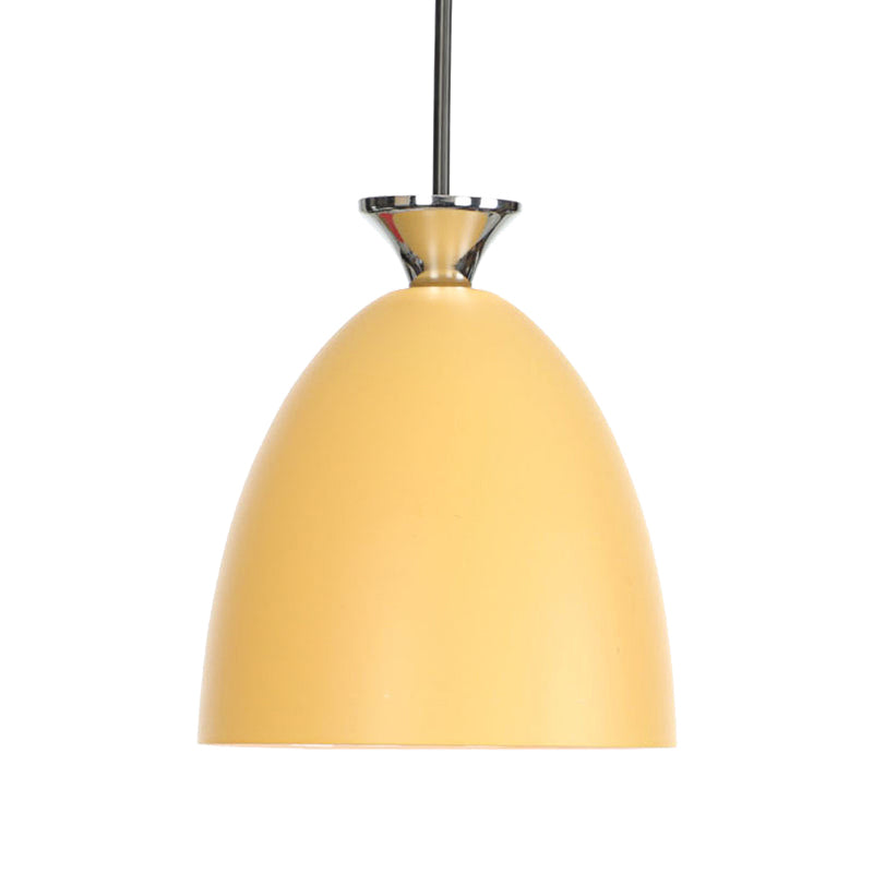Macaron Metallic Pendant Lamp - Blue/Gray with Adjustable Cord for Bedside or Ceiling Lighting