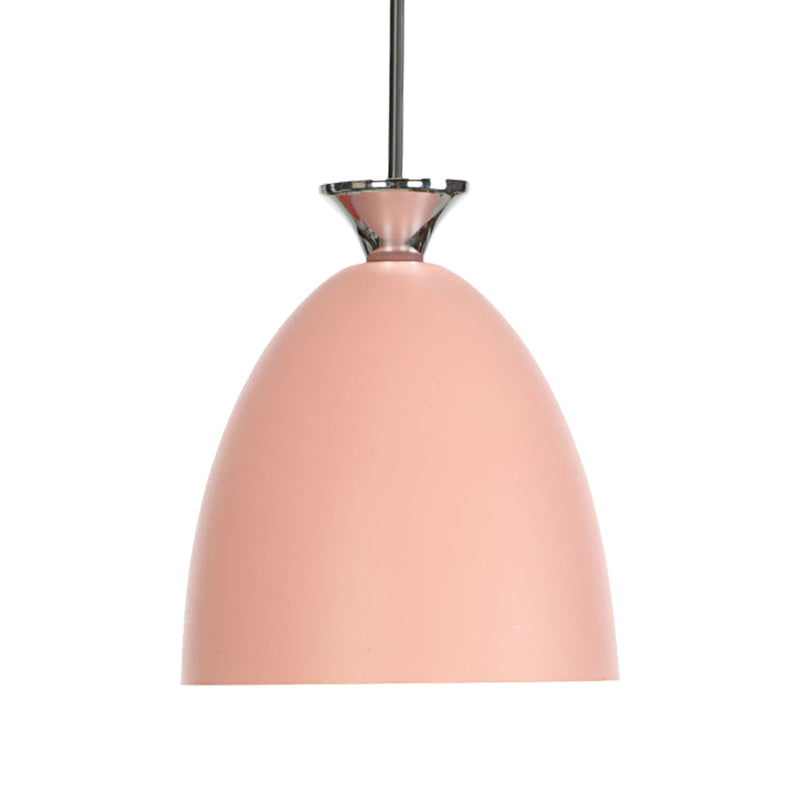 Blue/Gray Macaron Metallic Bedside Pendant Lamp With Adjustable Cord