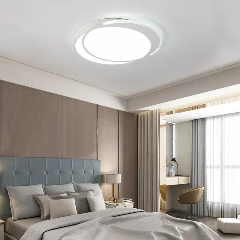 Sleek Round Ceiling Mount Light - Acrylic Flush, Perfect for Adult Bedroom