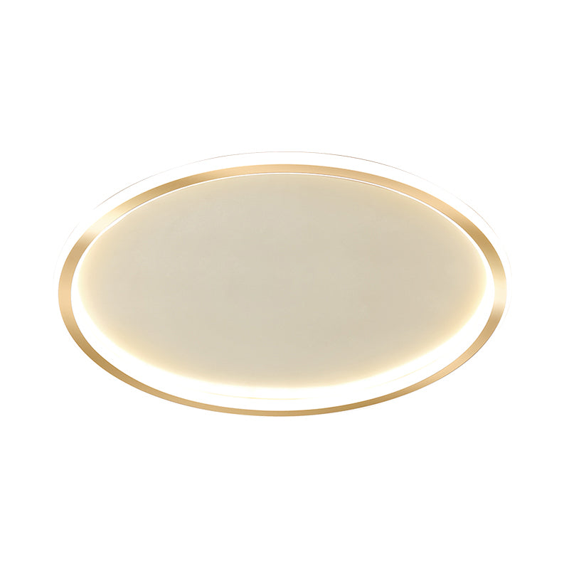 Gold LED Flush Mount Ceiling Lamp with Stepless Dimming, Remote Control and Warm/White Light (16"/19.5"/23.5")