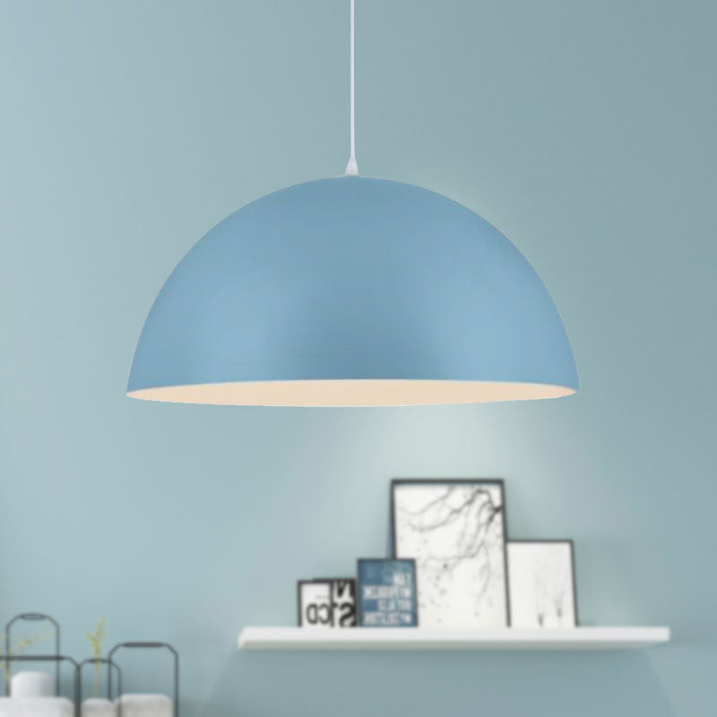 Nordic Style Bowl Pendant Light In Pink/Yellow For Living Room Décor